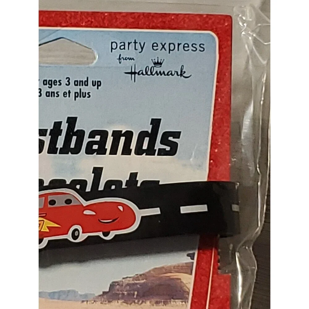 Vntg. Y2K Disney Cars Party Favors/4 Wristbands/NOS/Deadstock/Hallmark/Pixar‎